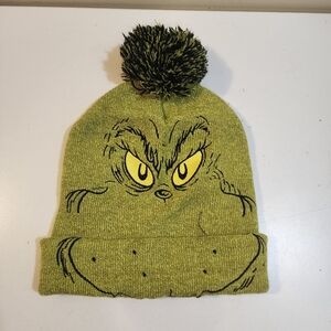 Dr. Seuss Mr. GRINCH  Beanie Pom Pom Winter hat OSFM